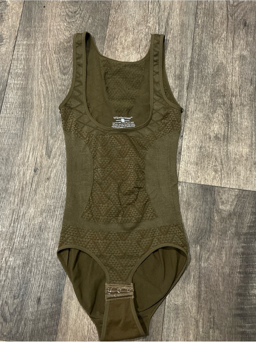 Seamless Brown Women’s One-Piece Bodysuit with Snap Crotch